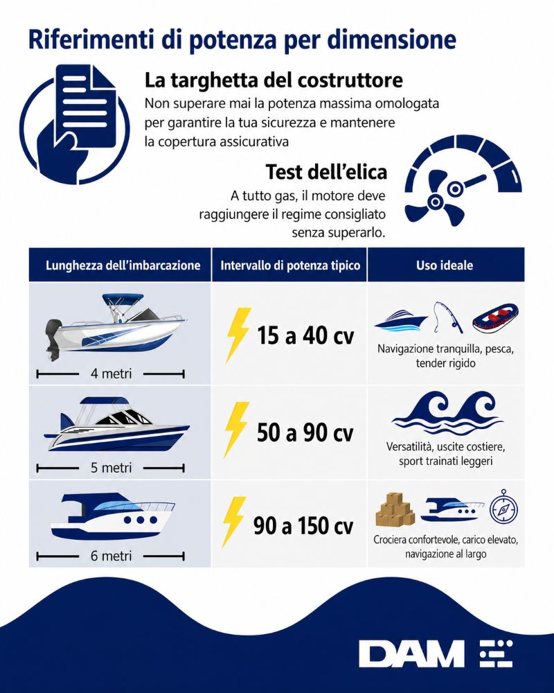 Referencias para elegir un motor de barco según el tamaño del casco